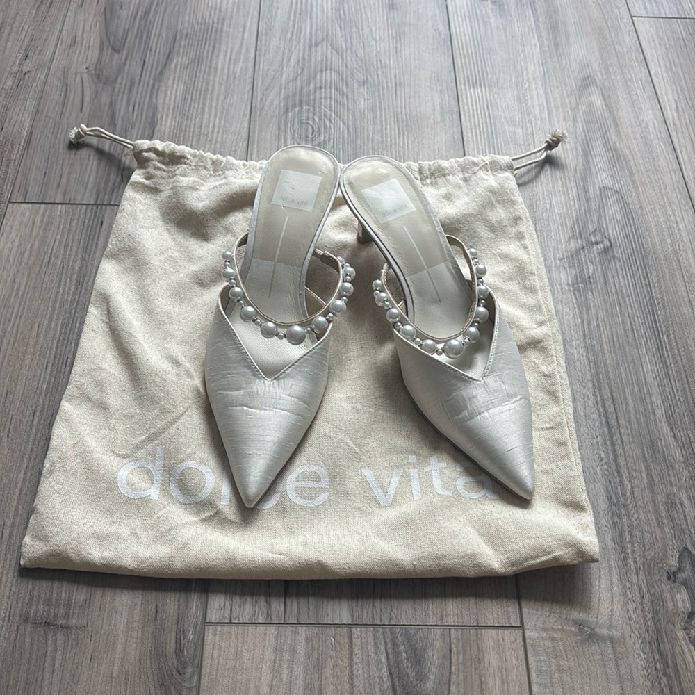 Dolce Vita pearl and satin kitten heels! On back order/sold out elsewhere